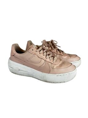 Nike Air Force 1 PLT.AF.ORM Pink Oxford Leather Sneakers Size 8.5